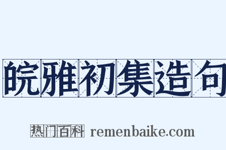 皖雅初集造句是什么意思的图片